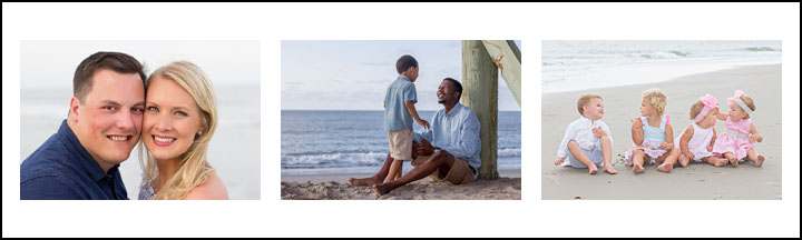 engagement on beach, children on beach, father and son on beach