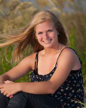 beach portrait of a high school senior