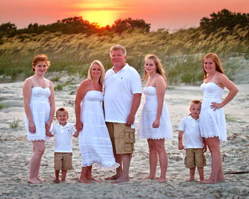 beach portrait at sunset on Sullivan's Island