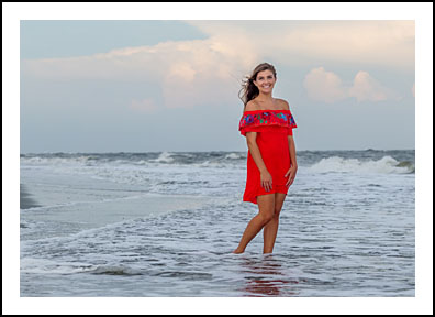 beach senior portrait